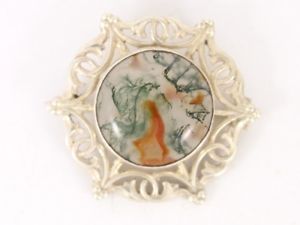 【送料無料】ネックレス　ブローチスターリング925 119gcm41moss agate brooch sterling silver ladies stunning 925 119g cm41