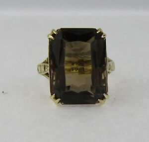 【送料無料】ネックレス　ゴールドスモーキークオーツリングサイズサイズlarge 9ct gold and smoky quartz ring, uk size k, us size 525