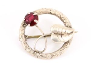 【送料無料】ネックレス　925 29gcm90ルビーブローチスターリングruby flower brooch sterling silver ladies stunning 925 29g cm90