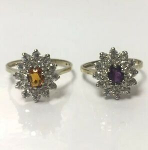 【送料無料】ネックレス　ヴィンテージゴールドアメジストシトリンリングｍｒサイズvintage 9ct gold amethystcitrine cz ring uk sizes mr hallmarked 1990 25g｜hokushin