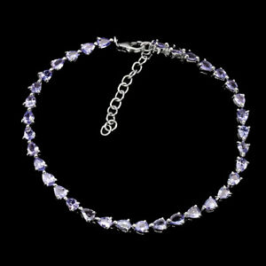 【送料無料】ネックレス　スターリング925スミレタンザナイト7 812インチsterling silver 925 genuine natural blue violet tanzanite bracelet 7 812 inch