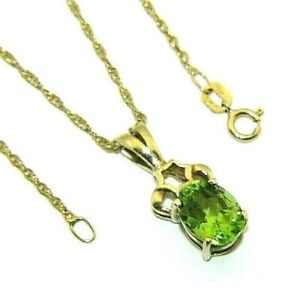 【送料無料】ネックレス　レディースイエローゴールドペンダントウェールズプリンスホテルチェーンペリドットladies 9ct yellow gold pendant set with a peridot on a prince of wales chain｜hokushin