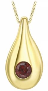 【送料無料】ネックレス　イエローゴールドチェーンガーネットペンダント9ct yellow gold teardroop 03 ct garnet pendant on curb chain