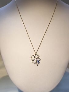 【送料無料】ネックレス　ソリッドイエローゴールドクローバー14ct solid yellow gold clover neclace