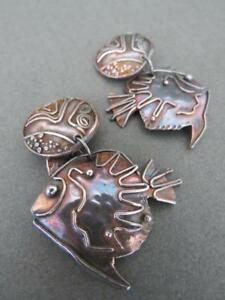 【送料無料】ネックレス　ビンテージシルバーイヤリングミッドセンチュリーvintage modernist silver earrings mid century｜hokushin