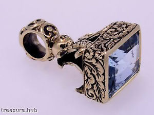 【送料無料】ネックレス　ソリッドイエローゴールドトパーズシールフォブペンダントp050 genuine solid 9k 9ct yellow gold engraved natural topaz seal fob pendant