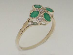 【送料無料】ネックレス　スターリングシルバーエメラルドクラスタリングサイズ925 sterling silver natural emerald amp; cz womens cluster ring sizes j to z