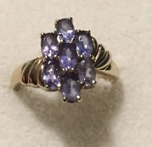 【送料無料】ネックレス　タンザナイトｋゴールドクラスタリングtanzanite 9k gold cluster ring, genuine buy now｜hokushin 28,485円