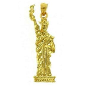 【送料無料】ネックレス　ペンダントアメリカイエローゴールド14k yellow gold statue of liberty pendant charm, made in usa 25,886円