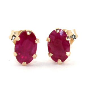 【送料無料】ネックレス　ルビーソリッドイエローゴールドスタッドイヤリングnice natural ruby 080ct stamped 10k solid yellow gold studs earrings
