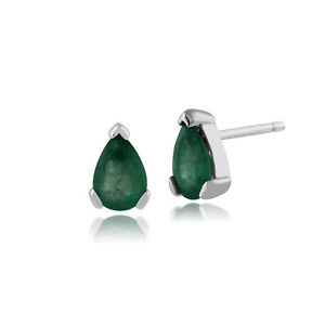 【送料無料】ネックレス　ホワイトゴールドエメラルドスタッドイヤリングgemondo 9ct white gold 083ct emerald pear stud earrings