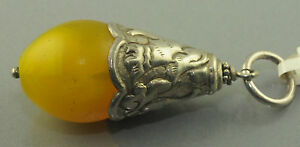 【送料無料】ネックレス　チェーンペンダント925スターリングガラスka19tribal art chain pendant 925 sterling silver glass bead ka19
