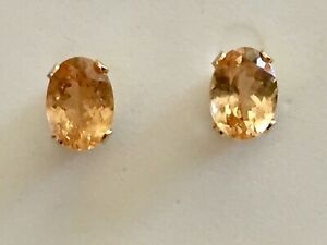 【送料無料】ネックレス　インペリアルガーネットイヤリングオーバルスタッドｋゴールドimperial hessonite garnet earrings oval stud 14k gold 150 ctw rare