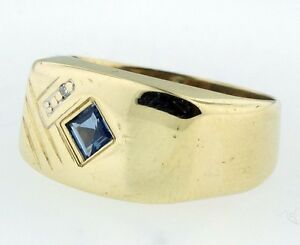 【送料無料】ネックレス　9ctイェローゴールドカットサファイアサイズp19mm9ct yellow gold princess cut sapphire signet ring size p 19mm widest 27,725円