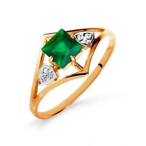 【送料無料】ネックレス　ローズゴールドグリーンオニキスリング58514 ct rose gold ring with green onyx