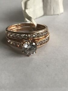 【送料無料】ネックレス　ローズゴールドサイズ9ct rose gold bridal set cz size n｜hokushin
