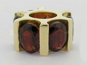 【送料無料】ネックレス　ソリッドイエローゴールドガーネットビーズbd081 genuine solid 9ct yellow gold natural garnet large bead charm