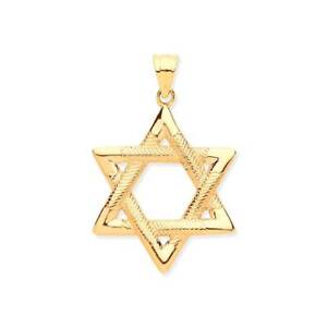 【送料無料】ネックレス　デビッドペンダントイエローゴールドスター9ct yellow gold star of david pendant｜hokushin