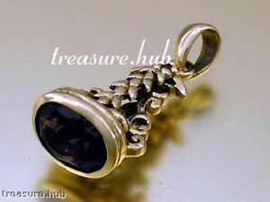 【送料無料】ネックレス　ソリッドゴールドアメジストフォブペンダントセットp014 beautiful 9ct solid gold natural intense purple amethyst set fob pendant 26,256円