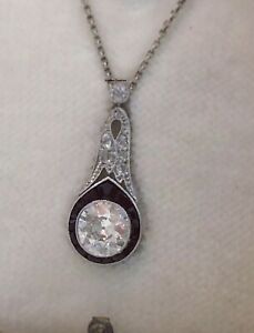 【送料無料】ネックレス　シマメノウ200 ctホワイトmoissaniteチェーン925ムクドリシルバーペンダントonyx drop 200 ct white round moissanite 925 starling silver pendant with chai｜hokushin 27,346円