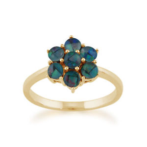 【送料無料】ネックレス　イエローゴールドトリプレットオパールリングgemondo 9ct yellow gold 056ct triplet opal floral ring