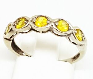 【送料無料】ネックレス　9ctホワイトゴールドサイズo9ct white gold ring citrine size o fully hallmarked