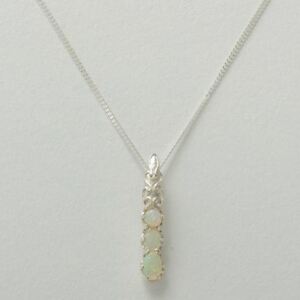 【送料無料】ネックレス　ソリッドスターリングシルバーオパールレディースペンダントチェーンsolid 925 sterling silver natural colourful opal womens pendant amp; chain｜hokushin