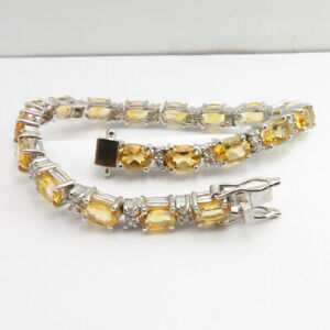 【送料無料】ネックレス　エクスプレスシルバーシトリンブレスレットfree express shipping 3 days delivery 925 silver genuine citrine bracelet