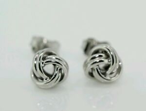 【送料無料】ネックレス　ホワイトゴールドノットスタッドイヤリング18ct white gold knot stud earrings