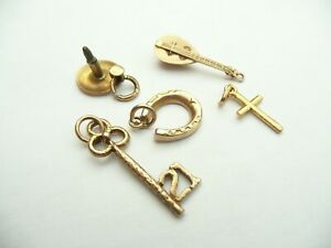 【送料無料】ネックレス　ジョブゴールドキーキャンドルクロスホースシューギターヴィンテージセットjob lot vintage set of 5 solid 9ct gold charms key candle cross horseshoe guitar