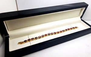 【送料無料】ネックレス　ブレスレットボックスルビーテニスブレスレットred ruby tennis bracelet in luxury wooden bracelet box gift idea brilliant wow