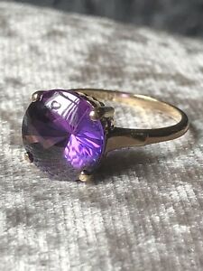 【送料無料】ネックレス　ゴールドアメジストリングunusual 9ct gold amethyst paste ring