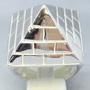 【送料無料】ネックレス　ハンドメイドソリッドスターリングシルバーピラミッドリングサイズhandmade 925 solid sterling silver pyramid mans dress ring size y 847