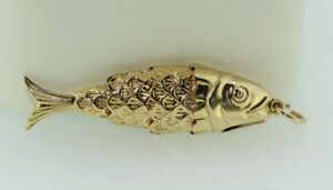 【送料無料】ネックレス　イエローゴールド9ct yellow gold fish charm
