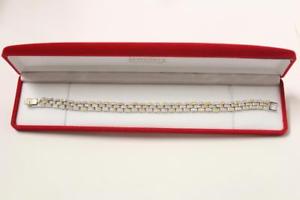 【送料無料】ネックレス スターリングトーンシルバーブレスレット925 sparkling sterling 2 tones silver bracelet anti tarnish*boxed*