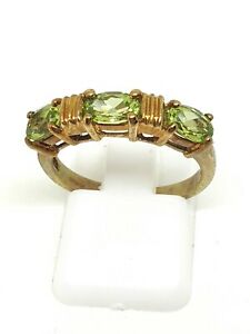【送料無料】ネックレス　イエローゴールドペリドットリングサイズ9ct yellow gold peridot ring size n full hallmarked
