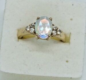 【送料無料】ネックレス　ヴィンテージイエローゴールドムーンライトトパーズリングサイズvintage 9ct yellow gold moonlight and white topaz ring with coa size n 12