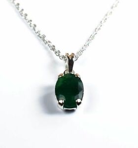 【送料無料】ネックレス　925 チェーンコロンビアエメラルドスターリングペンダント925 sterling silver pendant with chain natural colombian oval emerald gemstone