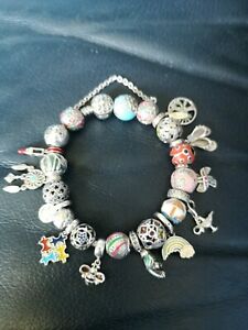 【送料無料】ネックレス　ブレスレットスターリングシルバーsterling silver charm bracelet with sterling silver charms 19 cm