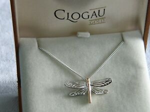 【送料無料】ネックレス　スターリングシルバーローズウェールズゴールドペンダントclogau sterling silver amp; 9ct rose welsh gold damselfly pendant rrp 11900
