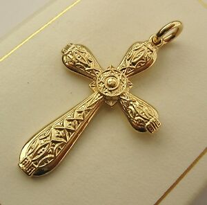 【送料無料】ネックレス　large genuine solid 9k 9ct yellow gold celtickeltic cross pendantlarge genuine solid 9k 9ct yellow gold celtic keltic cros