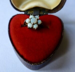 【送料無料】ネックレス ヴィンテージオパールクラスタゴールドリングサイズvintage gold ring with flower shaped opal cluster size uk j
