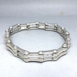 【送料無料】ネックレス　スターリングシルバーキュービックジルコンセットゲートブレスレットstunning 925 sterling silver cubic zircon stone set mens gate bracelet 1916
