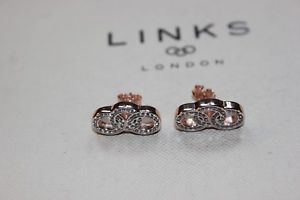【送料無料】ネックレス　ロンドンローズゴールドリンクサファイアイヤリングリンクgenuine links of london 18kt rose gold vermeil signature link sapphire earrings