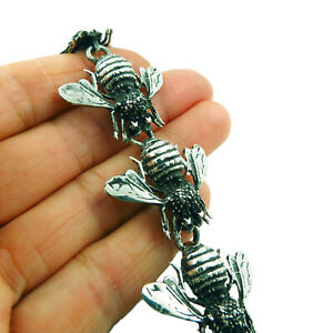 【送料無料】ネックレス スターリングシルバーブレスレットlarge bee insect 925 sterling silver bracelet