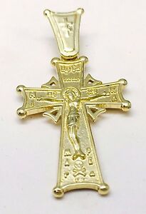 【送料無料】ネックレス　イエローゴールドイエスキリストクロスchildrens small 9ct yellow gold jesus christ on cross religious 1061