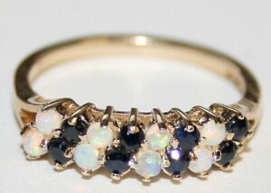 【送料無料】ネックレス ゴージャスイエローゴールドサファイアオパールリングサイズgorgeous 9ct yellow gold sapphire amp; opal eternity ring size l 12