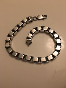 【送料無料】ネックレス　リンク23cms51gibbブラシheavy silver box link bracelet 23cms, 51 g, brushed silver effect, ibb