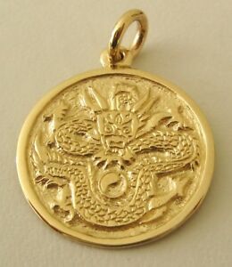 【送料無料】ネックレス　ソリッドイエローゴールドドラゴンペンダントlarge genuine solid 9k 9ct yellow gold dragon pendant