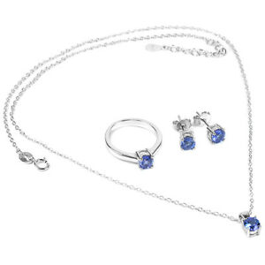 【送料無料】ネックレス　スターリングシルバータンザナイトイヤリングペンダントインチチェーンリングsterling silver 925 tanzanite earrings pendant 18 inch chain amp; ring k12 us 55 26,966円
